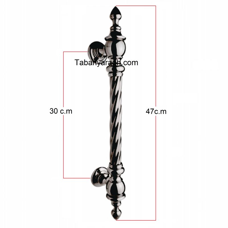 بررسی ابعاد دقیق دستگیره درب ورودی ایلین مدل کیا رنگ کروم| تابان یراق