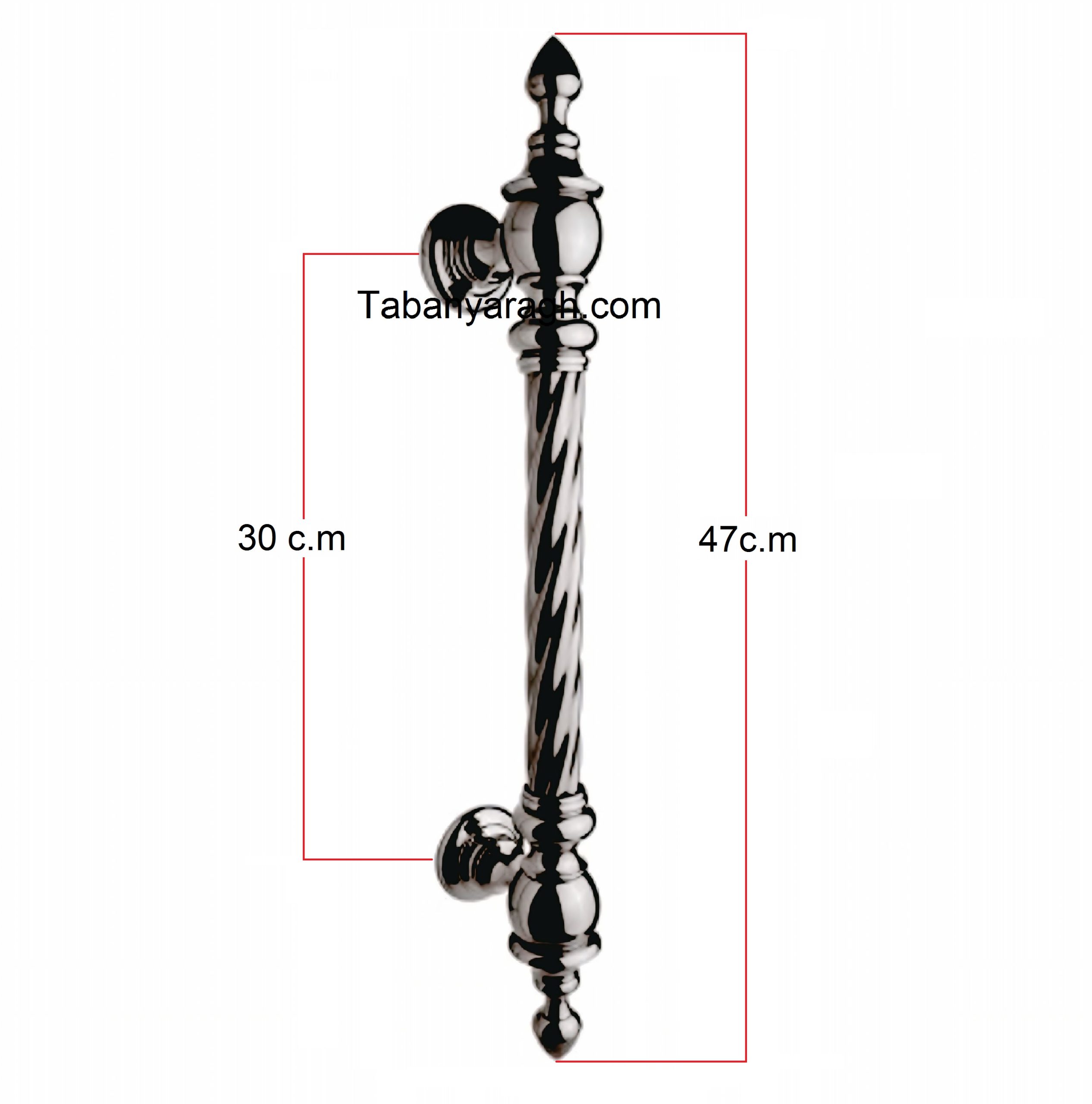 بررسی ابعاد دقیق دستگیره درب ورودی ایلین مدل کیا رنگ کروم| تابان یراق